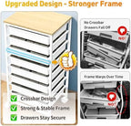 Rolling Cart With 8 Drawers, Storage Drawer Cart for Craft Art, White in White, alternate view 3