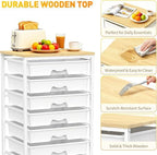 Rolling Cart With 8 Drawers, Storage Drawer Cart for Craft Art, White in White, alternate view 4