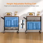 Rolling Kitchen Carts on Wheels, 650Lbs Capacity 3 Tier Utility Cart with Wood Tabletop, Kitchen Storage Cart, alternate view