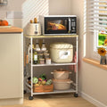 Rolling Kitchen Microwave Cart, 3 Tier Microwave Table Stand with Storage, Kitchen Utility Cart on Lockable