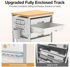 Rolling Storage Cart with 5 Drawers, Pegboards, Wooden Top, Bins, White in White, alternate view 4