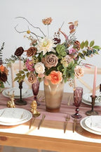 Rose Artificial Flowers 25pcs Shades of Earth Tones Ombre Colors Foam Fake Roses with Stems for DIY Wedding, alternate view 2