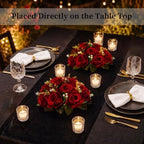 Rose Flower Balls for Table Centerpieces, Crimson, 2 Pcs, Reusable in 9.5"x4.7" in Crimson, alternate view 3