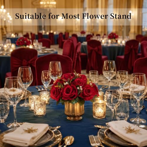 Rose Flower Balls for Table Centerpieces, Crimson, 2 Pcs, Reusable in 9.5"x4.7" in Crimson, alternate view 4