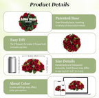 Rose Flower Balls for Table Centerpieces, Crimson, 2 Pcs, Reusable in 9.5"x4.7" in Crimson, alternate view 5