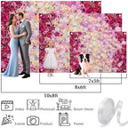 Rose Flower Wall Backdrop 10X8 ft Large Floral Photography Background for Indoor Outdoor Wedding Party Bridal, alternate view