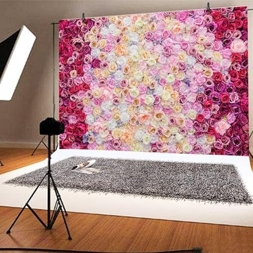 Rose Flower Wall Backdrop 10X8 ft Large Floral Photography Background for Indoor Outdoor Wedding Party Bridal, alternate view