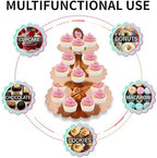 Rose Gold 3 Tier Cupcake Stand, Holds 24 Cupcakes, Cardboard Tower for Parties & Showers (1 Pack) in Rose Gold 1, alternate
