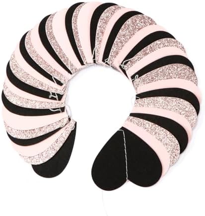 Rose-Gold Black-Pink Valentines Party-Decorations Heart-Garland - 52ft Glitter Galentines Hanging Streamers, alternate view 3