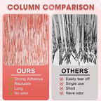 Rose Gold Foil Fringe Backdrop Curtains, 3.3x8.2ft, 3 Pack in 39.6" × 98.4" in 18 Rose, alternate view 5