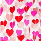 Rose-Gold Red Valentines Party-Decorations Heart-Garland - 52ft Galentines Glitter Streamers Banner, Women