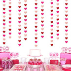 Rose-Gold Red Valentines Party-Decorations Heart-Garland - 52ft Galentines Glitter Streamers Banner, Women, alternate view 4