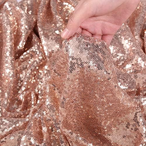 Rose Gold Sequin Backdrop, 20Ft x 10Ft Glitter Photography Background Curtains for Party Baby Shower Wedding, alternate view
