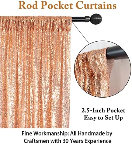 Rose Gold Sequin Backdrop 7FTx7FT, alternate view 3