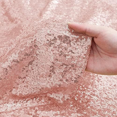 Rose Gold Sequin Backdrop Curtain 2 Panels 2FTx8FT Glitter Rose Gold Background Drapes Sparkle Photography, alternate view 6