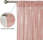 Rose Gold Sequin Backdrop Curtain 4FTx8FT Glitter Rose Gold Background Drapes Sparkle Photography Backdrop for, alternate