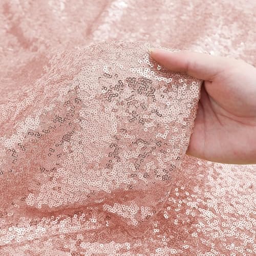 Rose Gold Sequin Backdrop Curtain 4FTx8FT Glitter Rose Gold Background Drapes Sparkle Photography Backdrop for, alternate