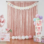Rose Gold Sequin Backdrop Curtain 8FTx8FT Glitter Rose Gold Background Drapes Sparkle Photography Backdrop for, alternate