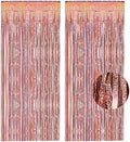 Rose Gold Tinsel Curtain Party Backdrop 2 Packs
