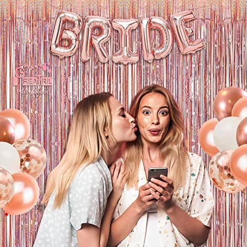 Rose Gold Tinsel Curtain Party Backdrop 2 Packs, alternate view 2