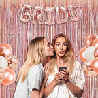Rose Gold Tinsel Curtain Party Backdrop 2 Packs, alternate view 2