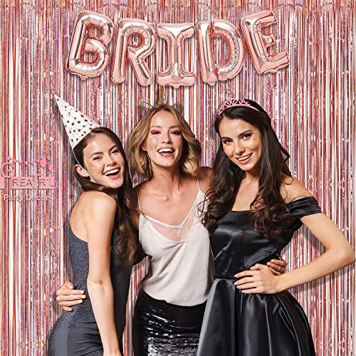 Rose Gold Tinsel Curtain Party Backdrop 2 Packs, alternate view 4
