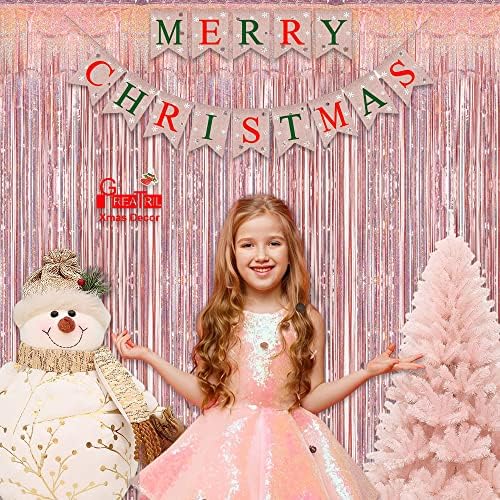 Rose Gold Tinsel Curtain Party Backdrop 2 Packs, alternate view 6