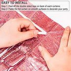 Rose Gold Tinsel Party Backdrop - 3.2ft X 8.2ft - Pack of 2, alternate view 4
