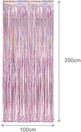 Rose Gold Tinsel Party Backdrop - 3.2ft X 8.2ft - Pack of 2, alternate view 5