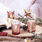 Rose Gold Votive Candle Holders Bulk, Mercury Glass Votives 12 Pack in Rose Gold, alternate view 4