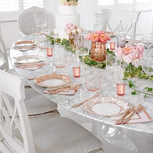 Rose Gold Votive Candle Holders Bulk, Mercury Glass Votives 12 Pack in Rose Gold, alternate view 6