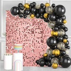Rosegold Shimmer Wall Backdrop, 24 Panels, 6x4 Ft Photo Backdrop in 6x4 Ft