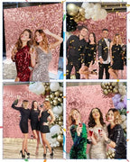 Rosegold Shimmer Wall Backdrop, 24 Panels, 6x4 Ft Photo Backdrop in 6x4 Ft, alternate view 3