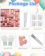 Rosegold Shimmer Wall Backdrop, 24 Panels, 6x4 Ft Photo Backdrop in 6x4 Ft, alternate view 4