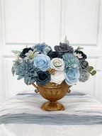 Roses Artificial Flowers Blue Bouquet Fake Flower Bulk with Stems in E (Blue, Navy Artificial Flowers), alternate view 6