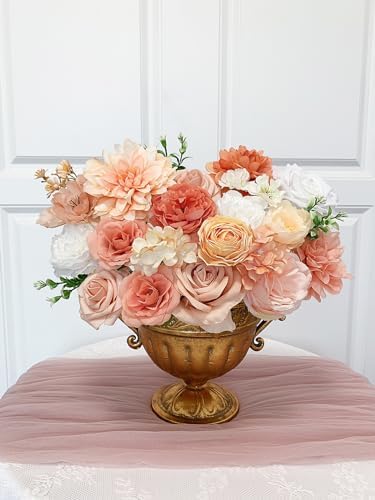 Roses Artificial Flowers Orange Fake Flower with Stems for DIY Wedding Bouquets Bridal Baby Shower Centerpiece, alternate
