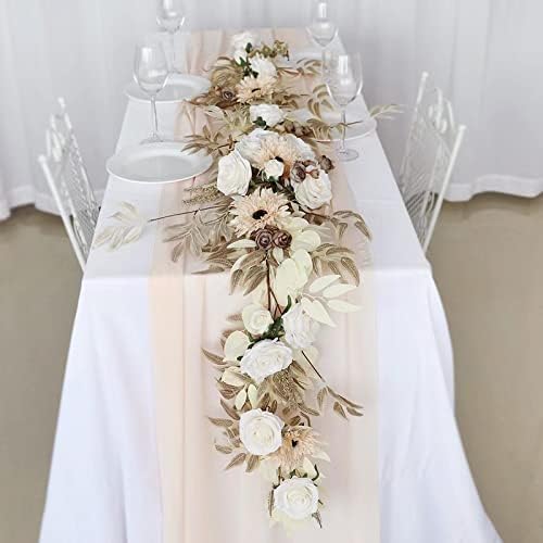 Roses Artificial Flowers White Combo Box Set Fake Flower with Stems in X(white, Beige, Champagne), alternate view 3
