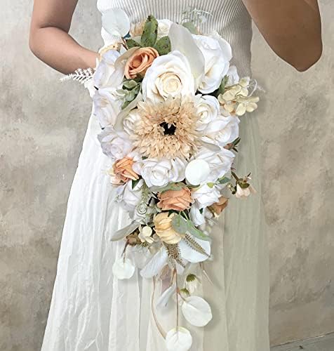 Roses Artificial Flowers White Combo Box Set Fake Flower with Stems in X(white, Beige, Champagne), alternate view 4