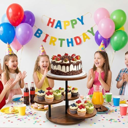 Rotatable Cupcake Stand, 4 Tier Cupcake Tower Stands for 50 Cupcakes, 360° Rotating Wood Cake Stand with Tiered, alternate