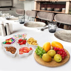 Rotatable Serving Platters and Trays, Lazy Susan Relish Tray, 7-Compartment Divided Dishes, 11 Inch Porcelain, alternate view