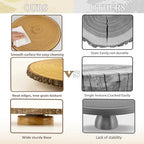 Rotating Cake Stand,12" Rustic Wood Cake Stand with Cake Cutting Set, Rustic Cake Holder for, alternate view 5
