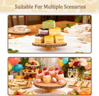 Rotating Cake Stand,12" Rustic Wood Cake Stand with Cake Cutting Set, Rustic Cake Holder for, alternate view 6