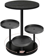 Rotating Cupcake Stand for Halloween, 4-Tier Dessert Display Cake Stand in Black
