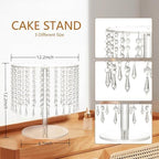 Round Acrylic Cake Stand - Clear Cupcake Stand with Bling Pendants in Clear, alternate view 3