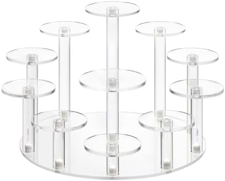 Round Acrylic Jewelry Stand Acrylic Display Riser Stands Dessert Tower Display Tower for Watch, Jewelry, Rings