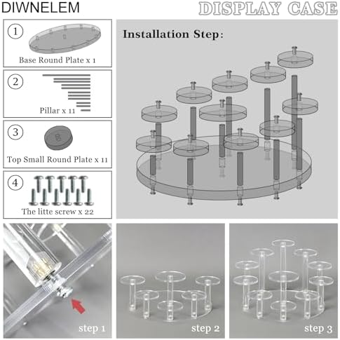 Round Acrylic Jewelry Stand Acrylic Display Riser Stands Dessert Tower Display Tower for Watch, Jewelry, Rings, alternate