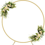 Round Backdrop Stand 6FT, Metal Balloon Arch Frame with Base for Ceremony