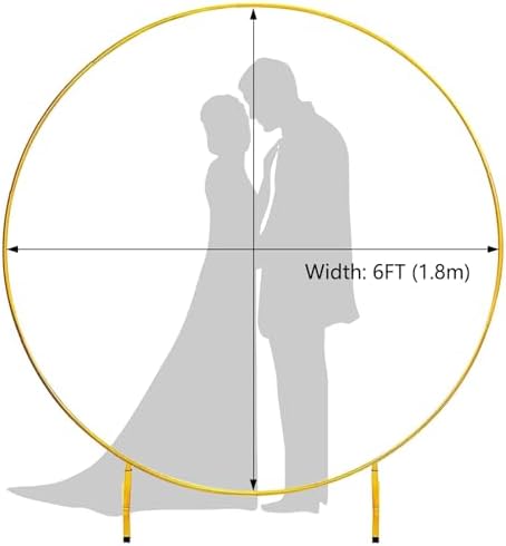 Round Backdrop Stand 6FT, Metal Balloon Arch Frame with Base for Ceremony, alternate view 2