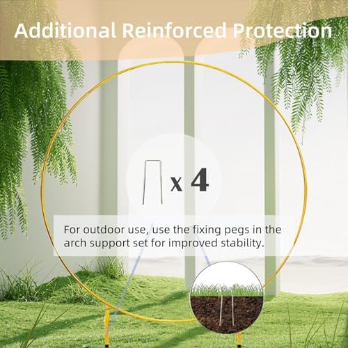Round Backdrop Stand 6FT, Metal Balloon Arch Frame with Base for Ceremony, alternate view 5