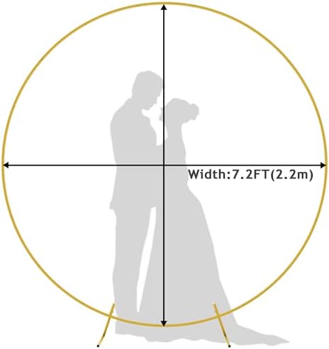 Round Backdrop Stand 7.2FT Gold Metal Circle Balloon Arch Frame, alternate view 3